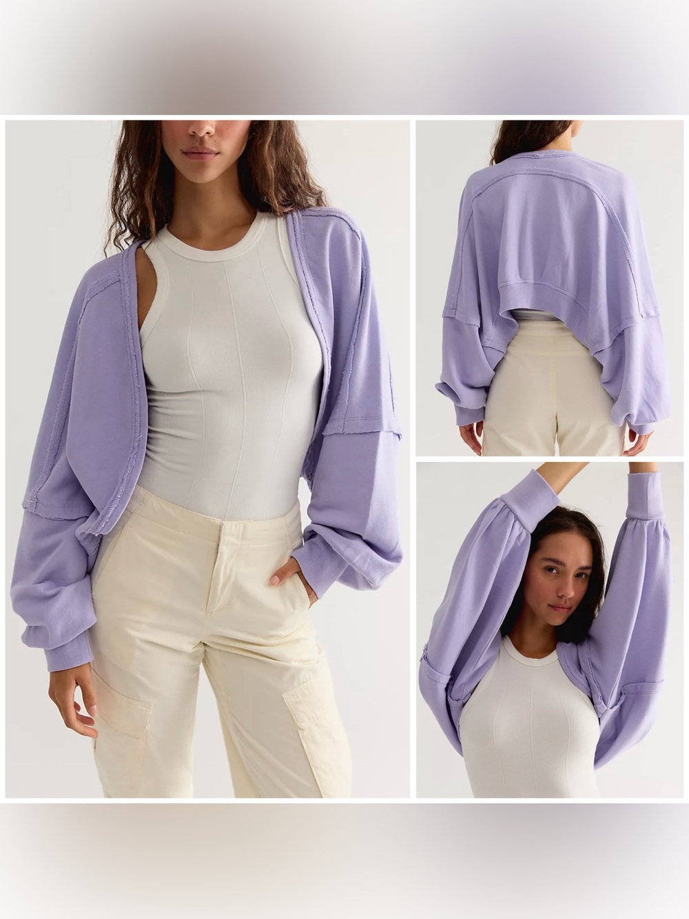 NWT Free People Shrug It Off Sweatshirt - Heavenly Lavender Purple - Small